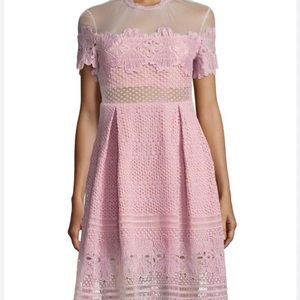 Few Moda small dress pink lace zipper accent waist like new